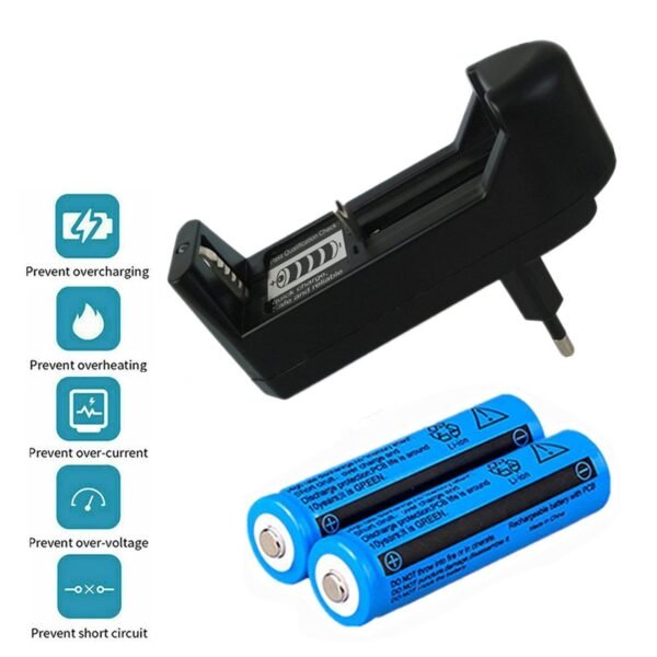 Battery Charger With 18650 Li-ion Batteries 3.7V 3000mAh